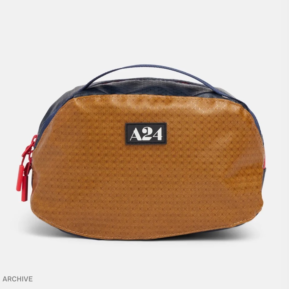 A24 Films Navy and brown dopp kit. Rare Item (Sold Out)